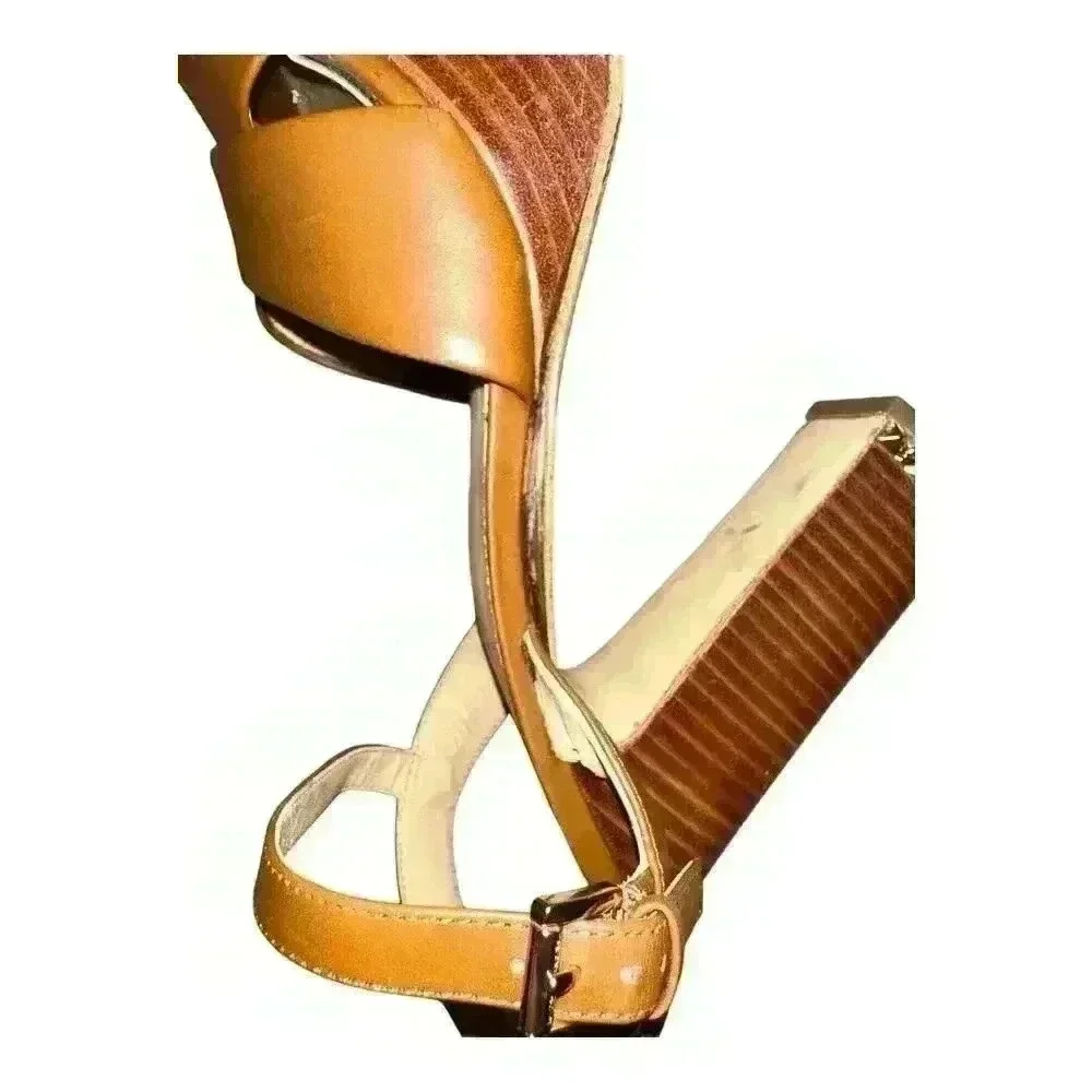 Michael‎ Kors Tan Divia Block Heel Sandals, Size 8